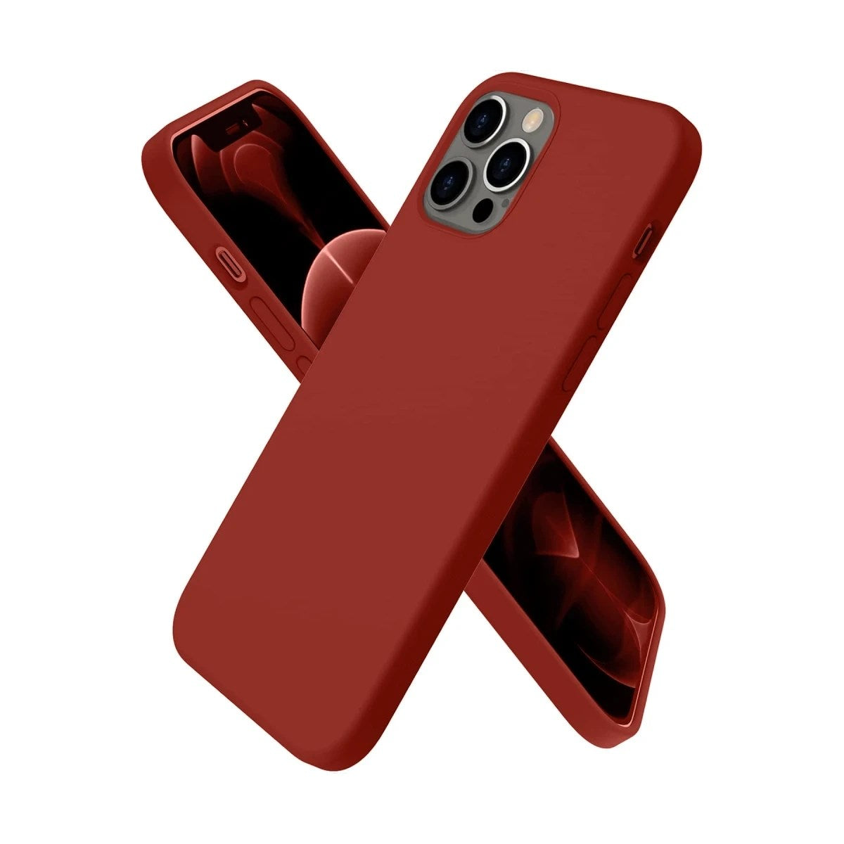 Mey İthalat® iPhone 12 Pro Max Kılıf First Silikon - Bordo