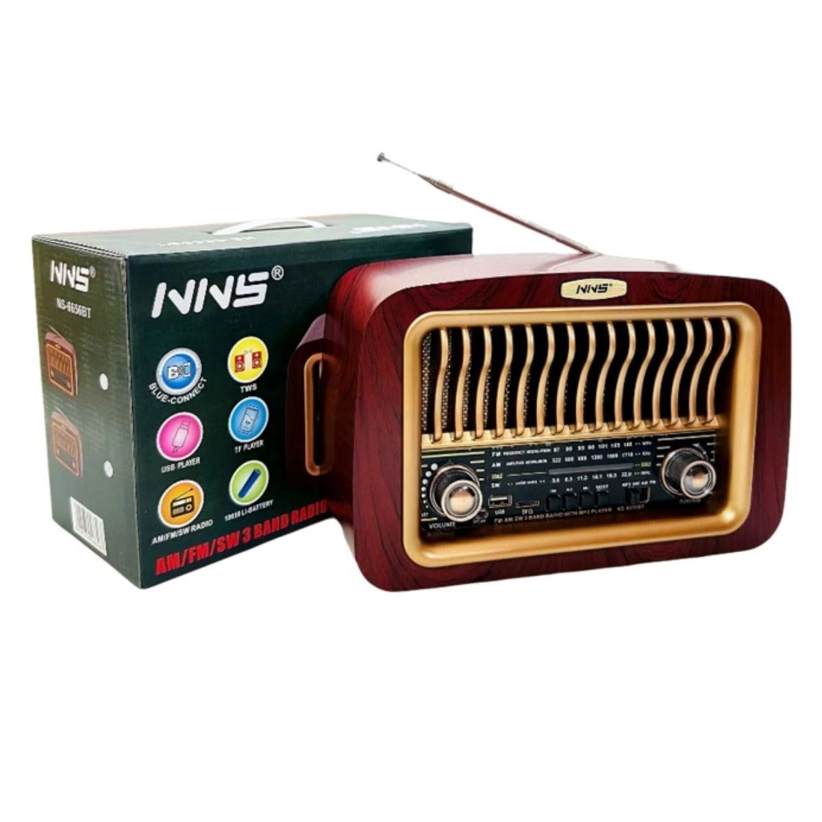 Taşınabilir Klasik AM/FM/SW Transistör Retro Nostaljik Radyo USB Şarjlı