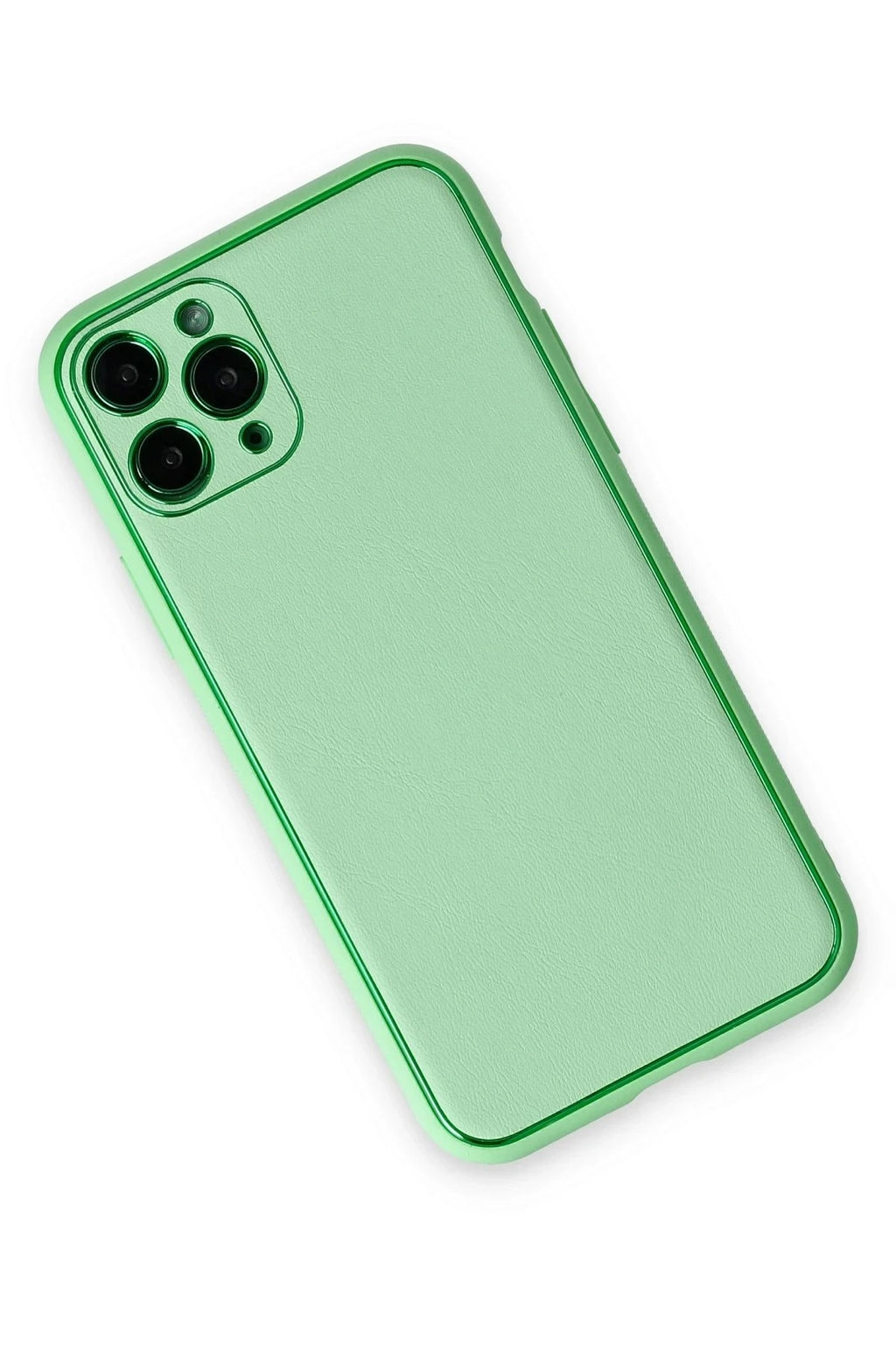 Mey İthalat® iPhone 11 Pro Kılıf Coco Deri Silikon Kapak - Açık Yeşil