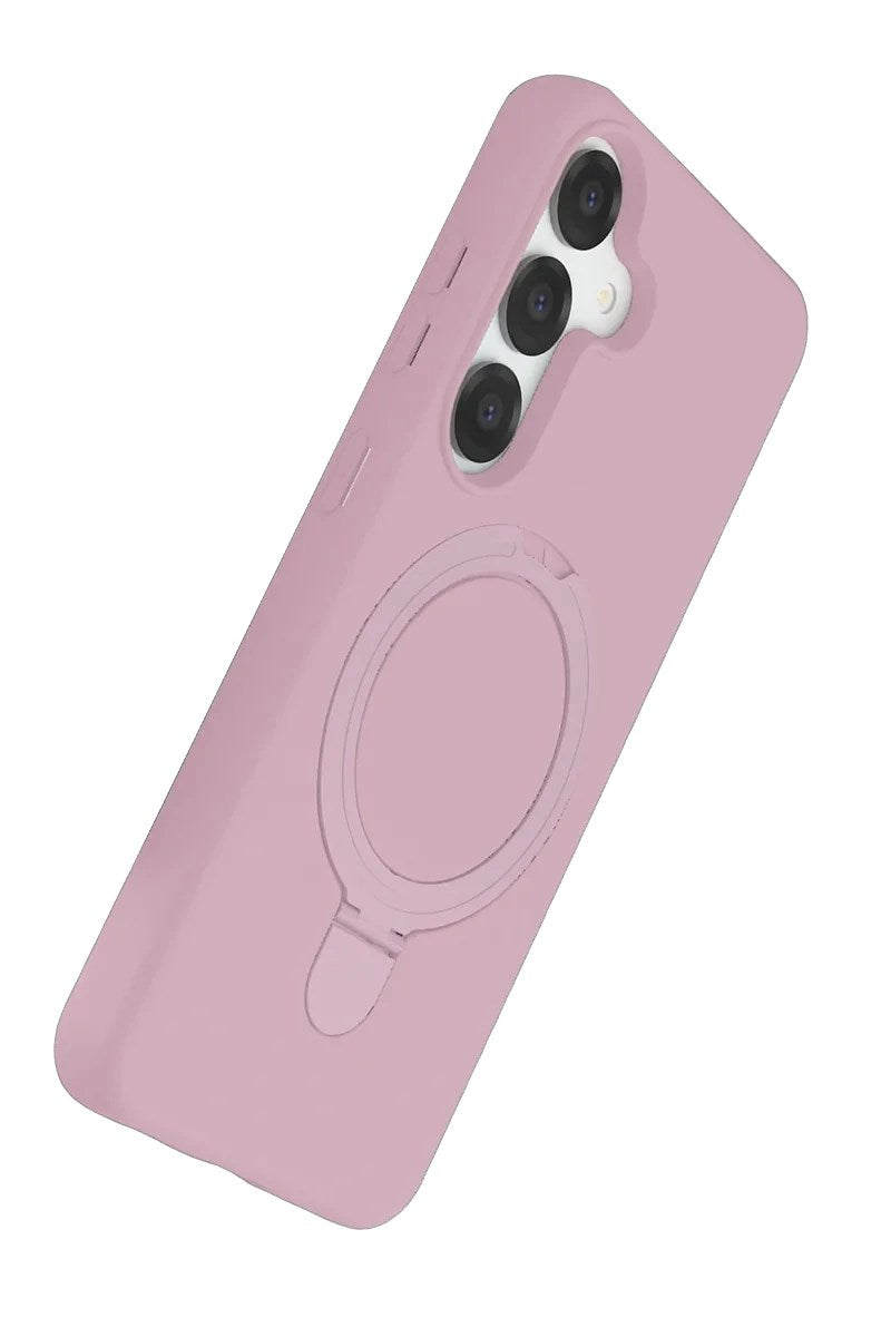 Mey İthalat® Samsung Galaxy S25 Regal Magsafe Standlı Kapak - Açık Pembe