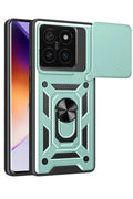 Mey İthalat® Mi 14T Pro Kılıf Pars Lens Yüzüklü Silikon - Yeşil