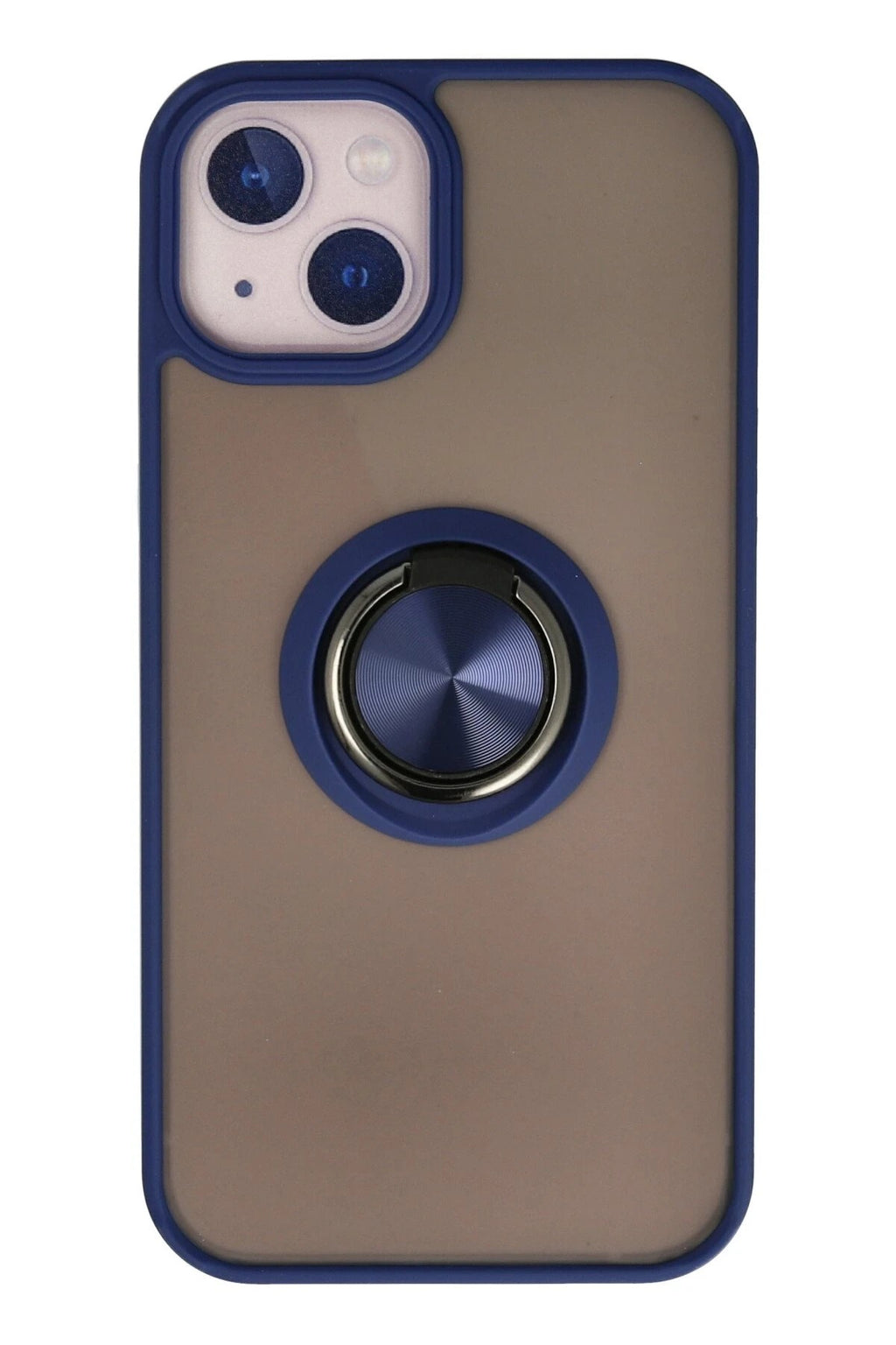 Mey İthalat® iPhone 15 Kılıf Montreal Yüzüklü Silikon Kapak - Lacivert