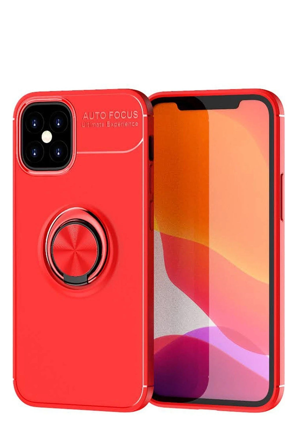 Mey İthalat® iPhone 12 Mini Kılıf Range Yüzüklü Silikon - Kırmızı