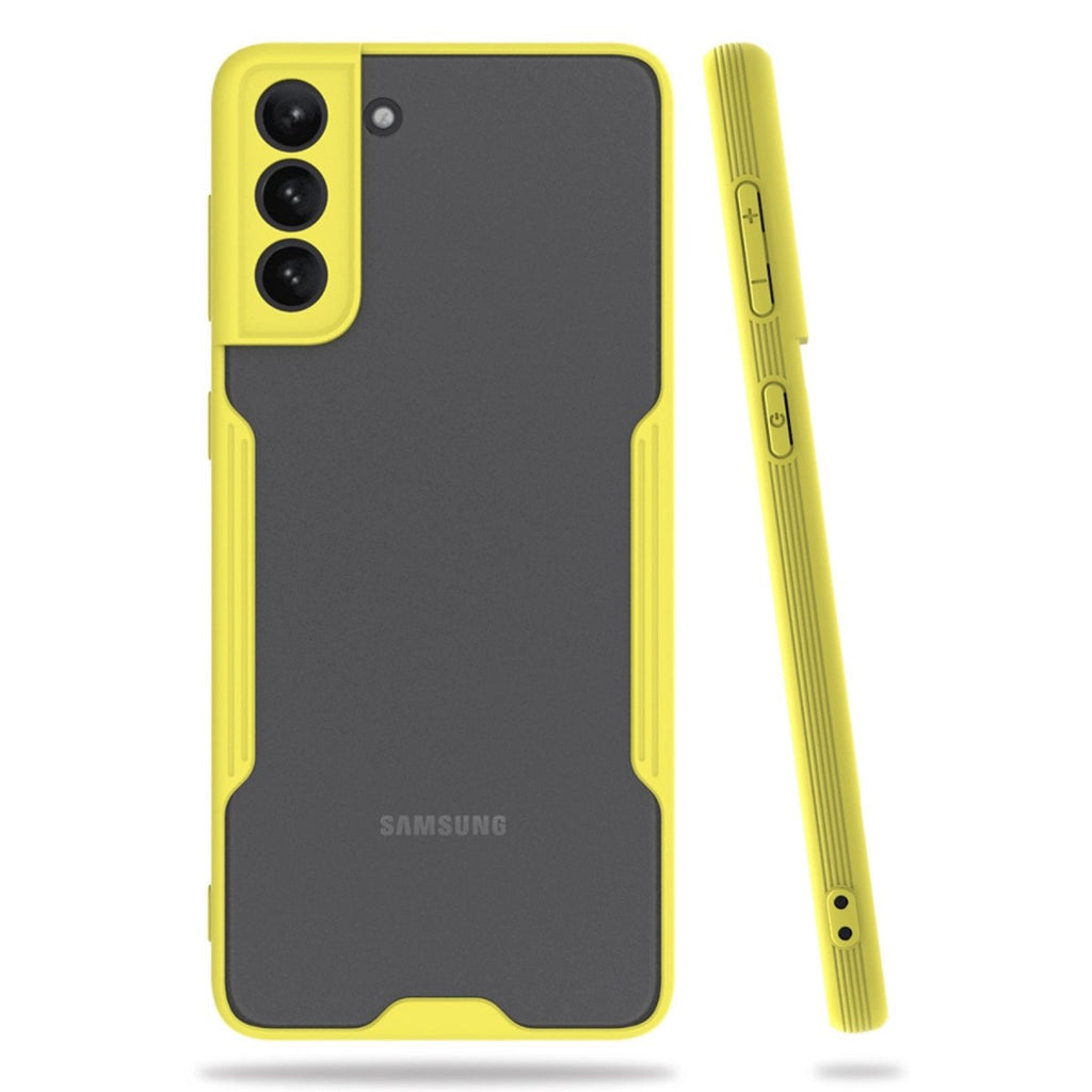 Mey İthalat® Samsung Galaxy S21 Plus Kılıf Platin Silikon - Sarı