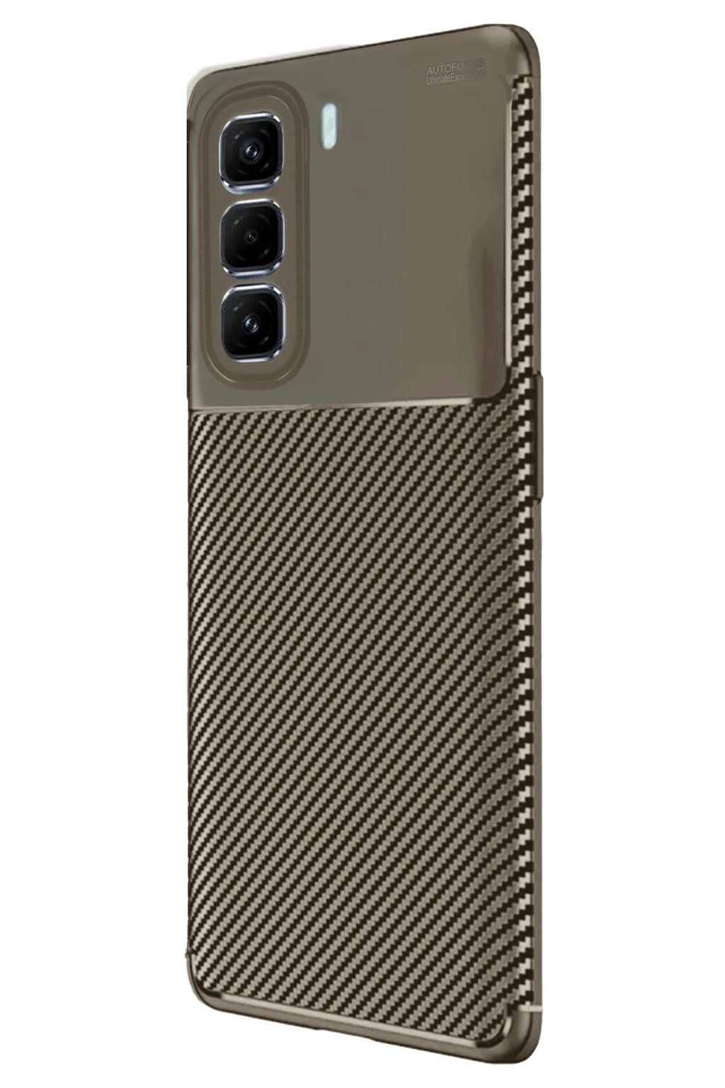 Mey İthalat® İnfinix Hot 50 4G Kılıf Auto Focus Karbon Kapak - Kahverengi