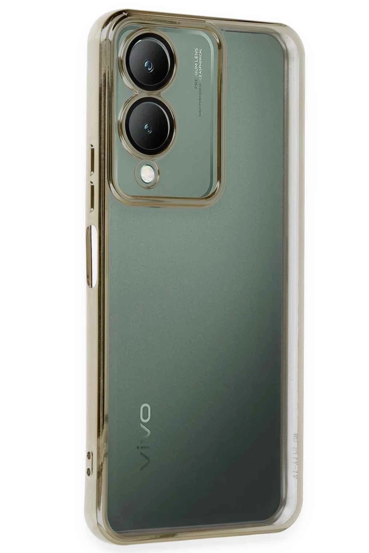 Mey İthalat® Vivo Y17S Kılıf Lensli Silikon - Gold