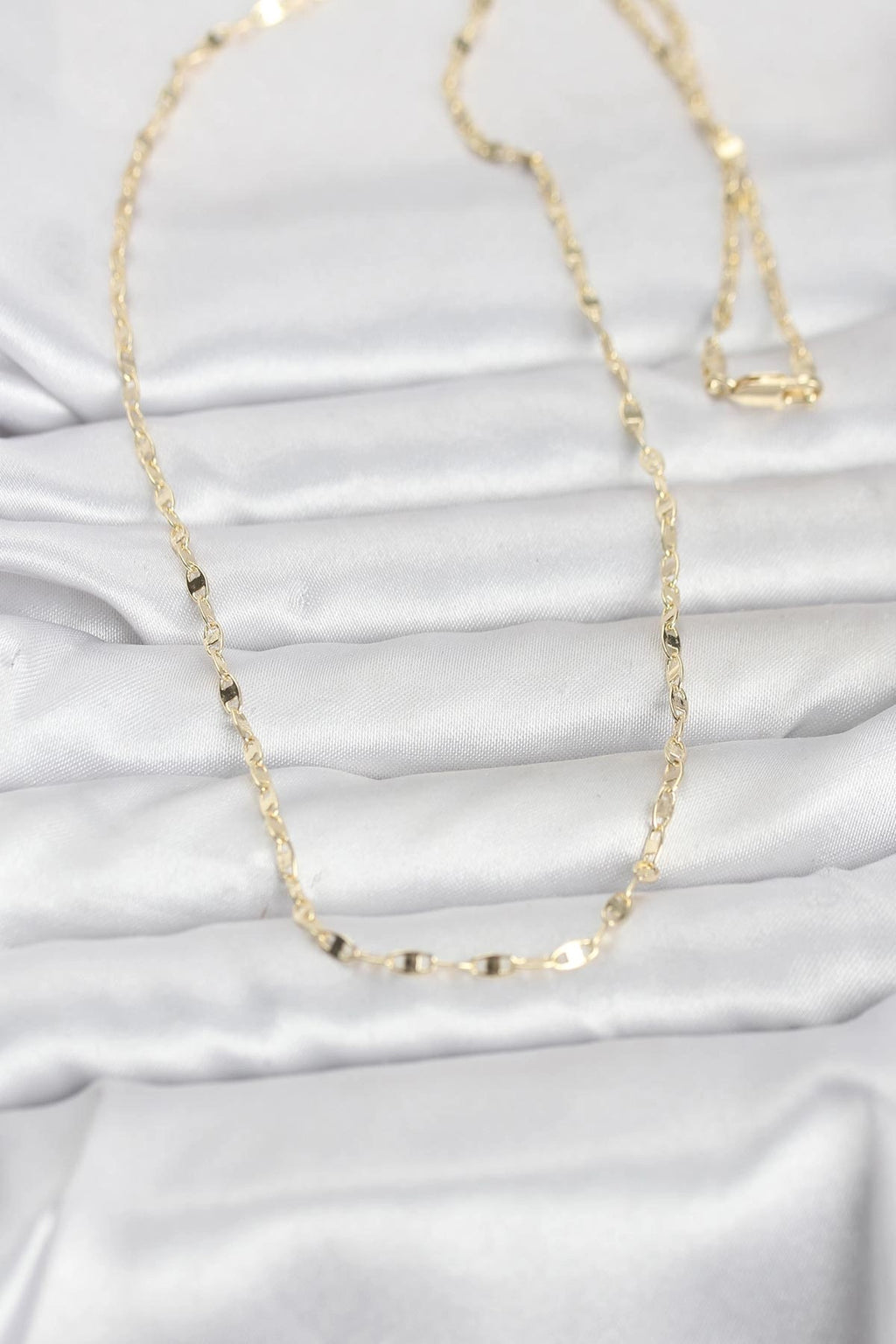 Mey İthalat® CM 14K Gold Renk Yassı Gemici Zincir Model 60 cm Kadın Kolye