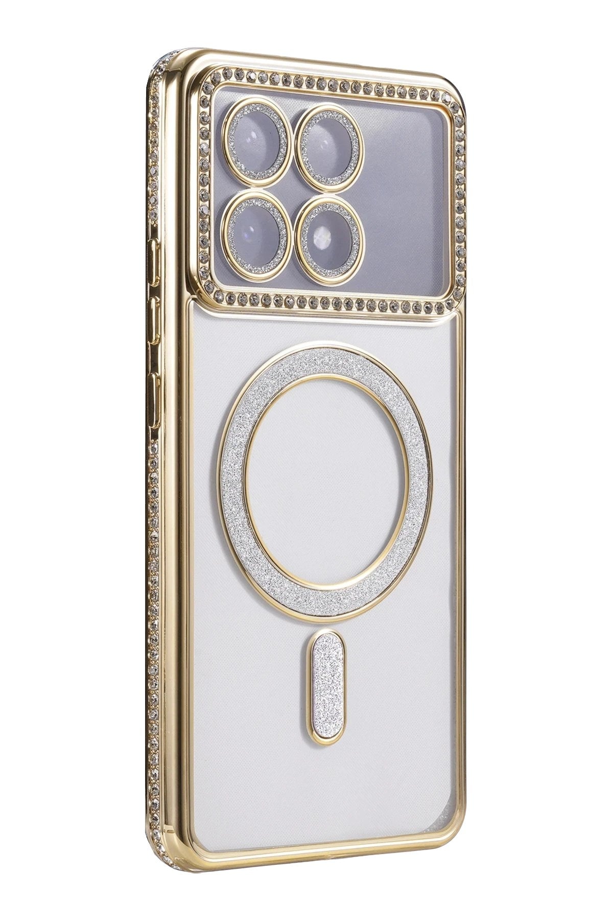 Mey İthalat® Poco X6 Pro Joke Simli Magneticsafe Kılıf - Gold