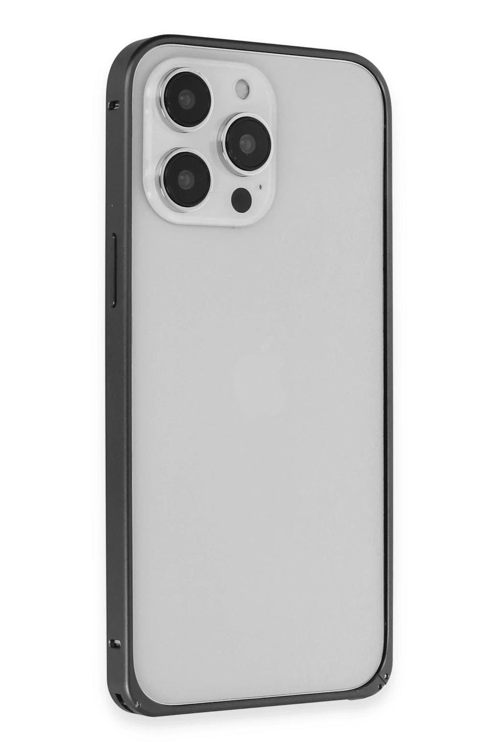 Mey İthalat® iPhone 15 Pro Max Metal Bumper Mat Kapak - Siyah