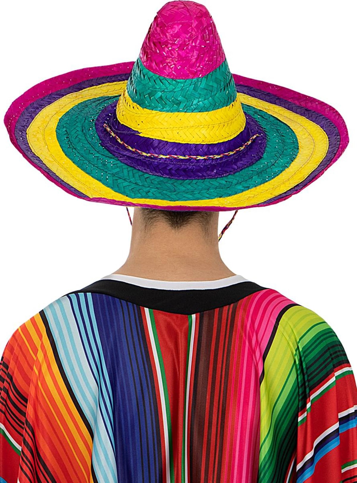 Mey İthalat® Sombrero Meksika Şapkası Renkli Örme Hasır Yetişkin Boy
