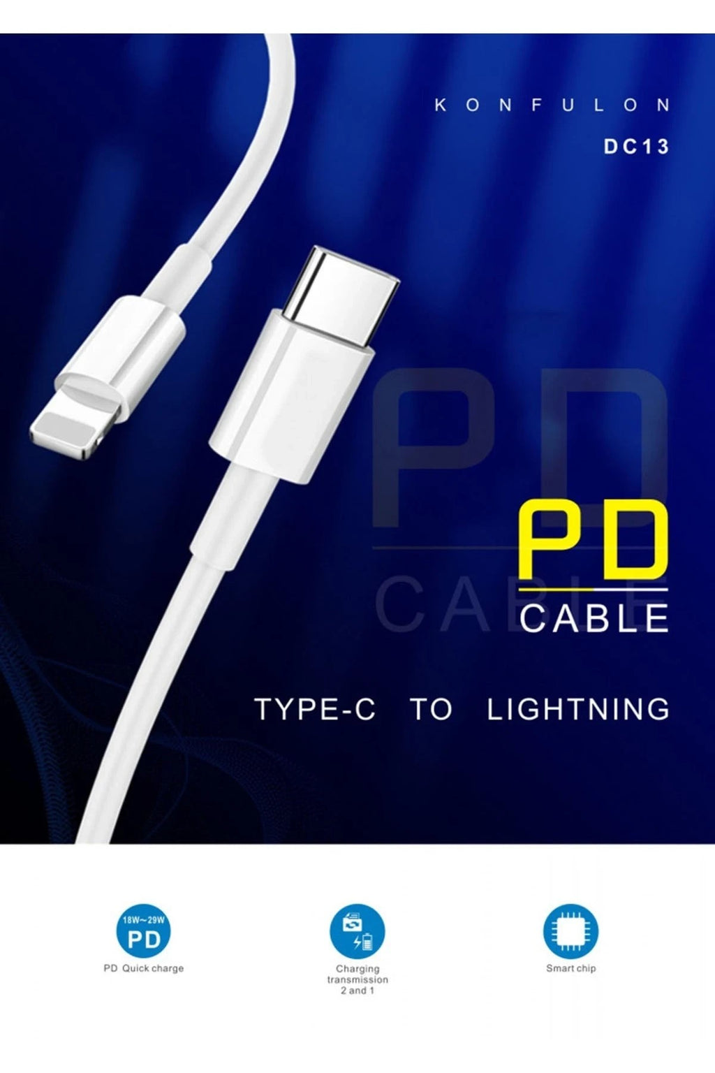Mey İthalat® DC13 1M 20W Type-C to Lightning Kablo iphone Uyumlu