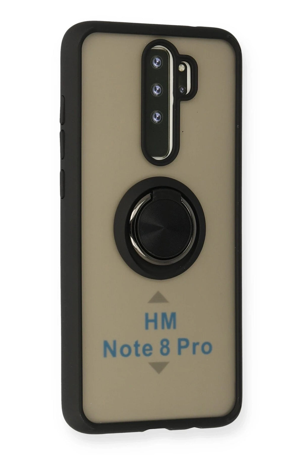 Mey İthalat® Redmi Note 8 Pro Kılıf Montreal Yüzüklü Silikon Kapak - Siyah