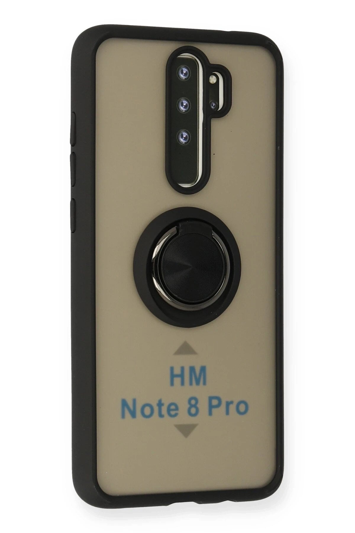 Mey İthalat® Redmi Note 8 Pro Kılıf Montreal Yüzüklü Silikon Kapak - Siyah