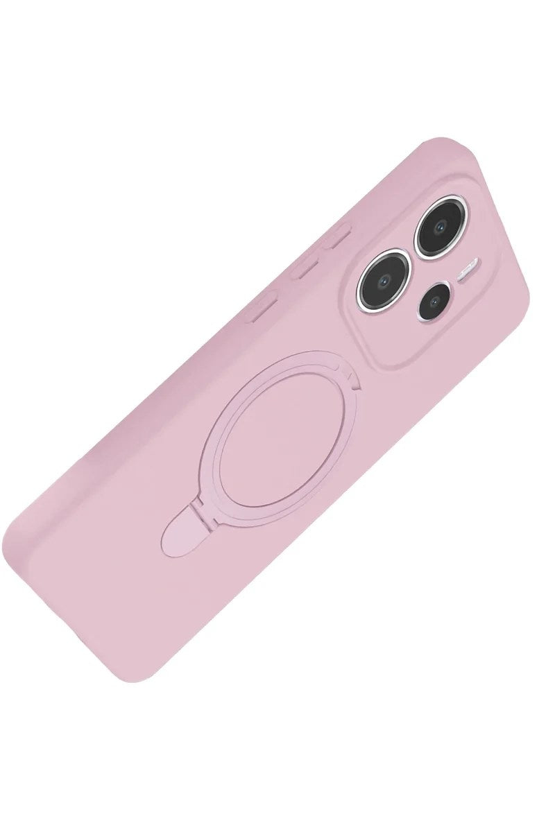 Mey İthalat® Redmi Note 14 4G Regal Magsafe Standlı Kapak - Açık Pembe