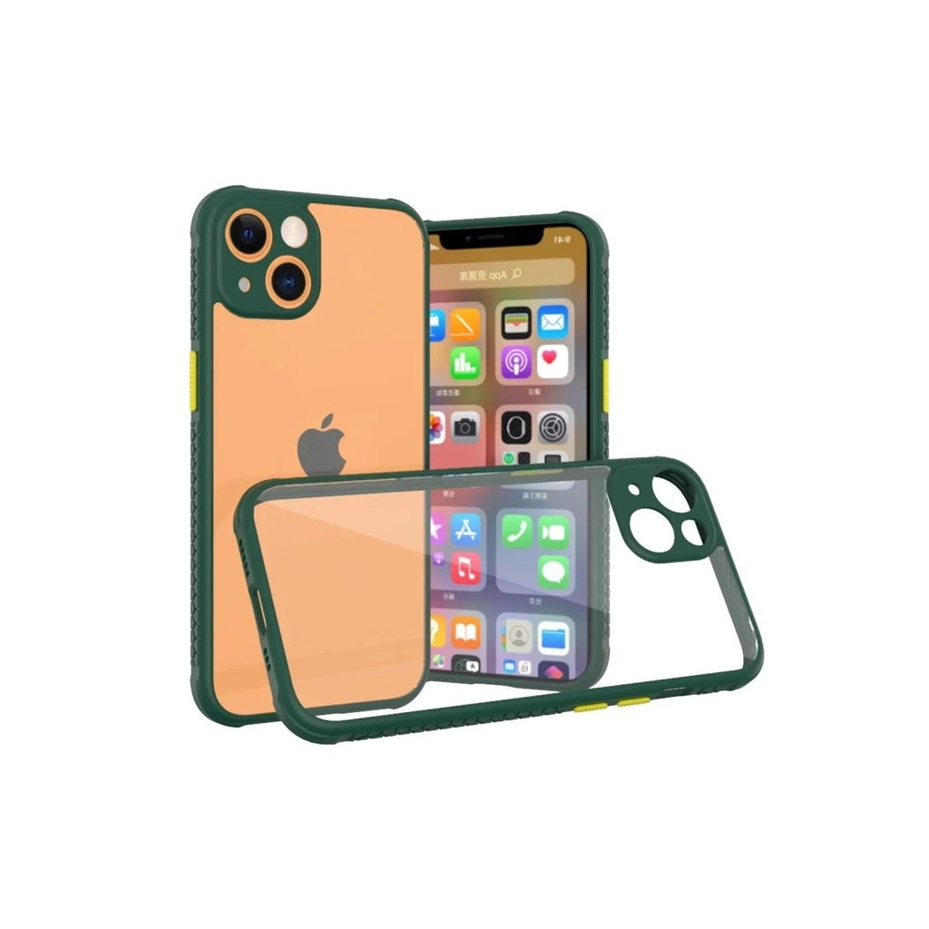 Mey İthalat® iPhone 13 Mini Kılıf Miami Şeffaf Silikon - Koyu Yeşil