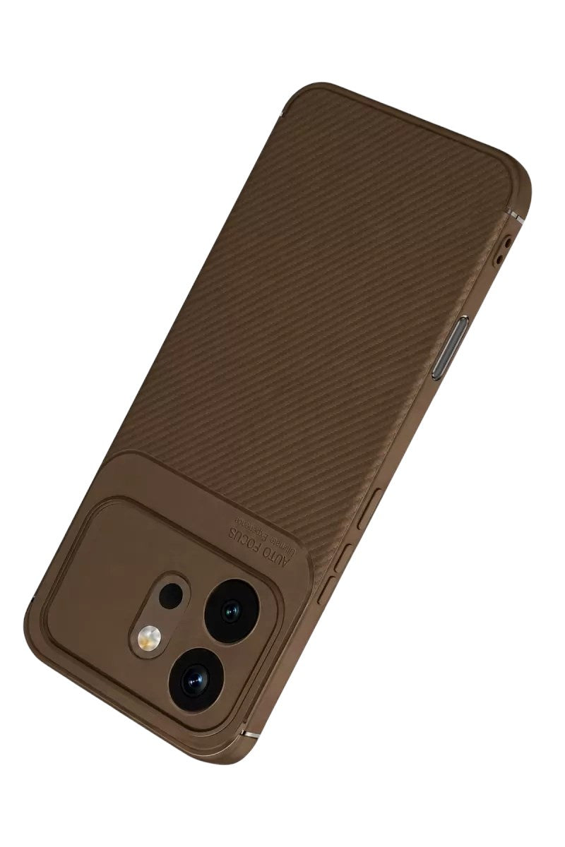 Mey İthalat® Huawei Honor 600 Auto Focus Karbon Kapak - Kahverengi