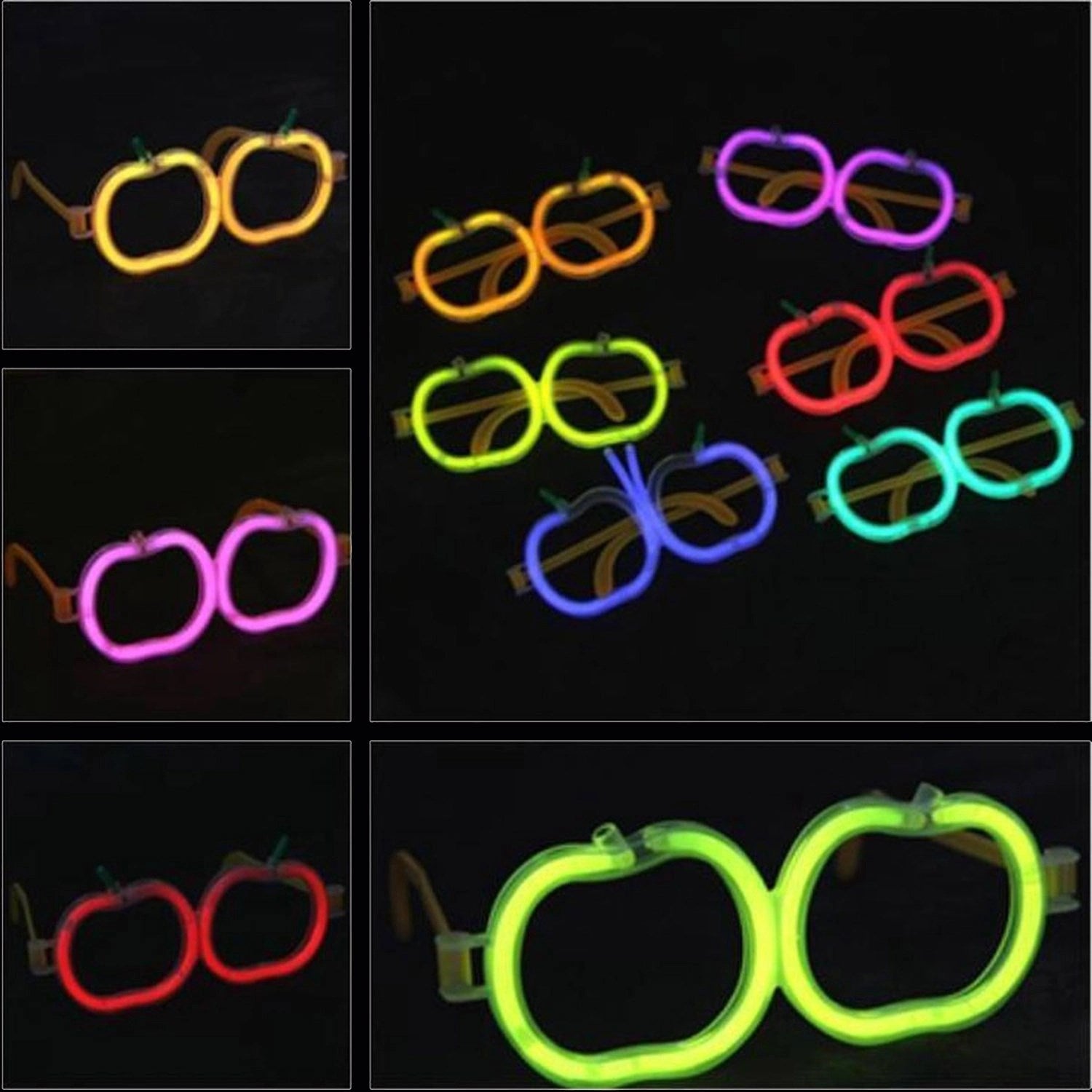 Mey İthalat® Glow Elma Gözlük - Glow Partisi Gözlüğü - Glow Gözlük 12 Adet