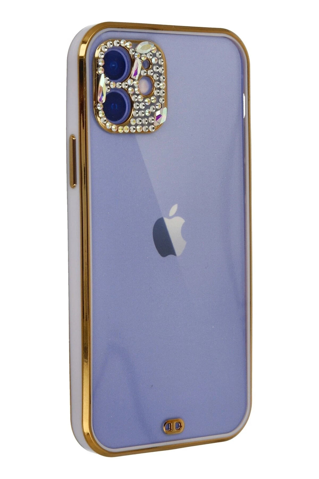 Mey İthalat® iPhone 12 Kılıf Liva Taşlı Silikon - Mor