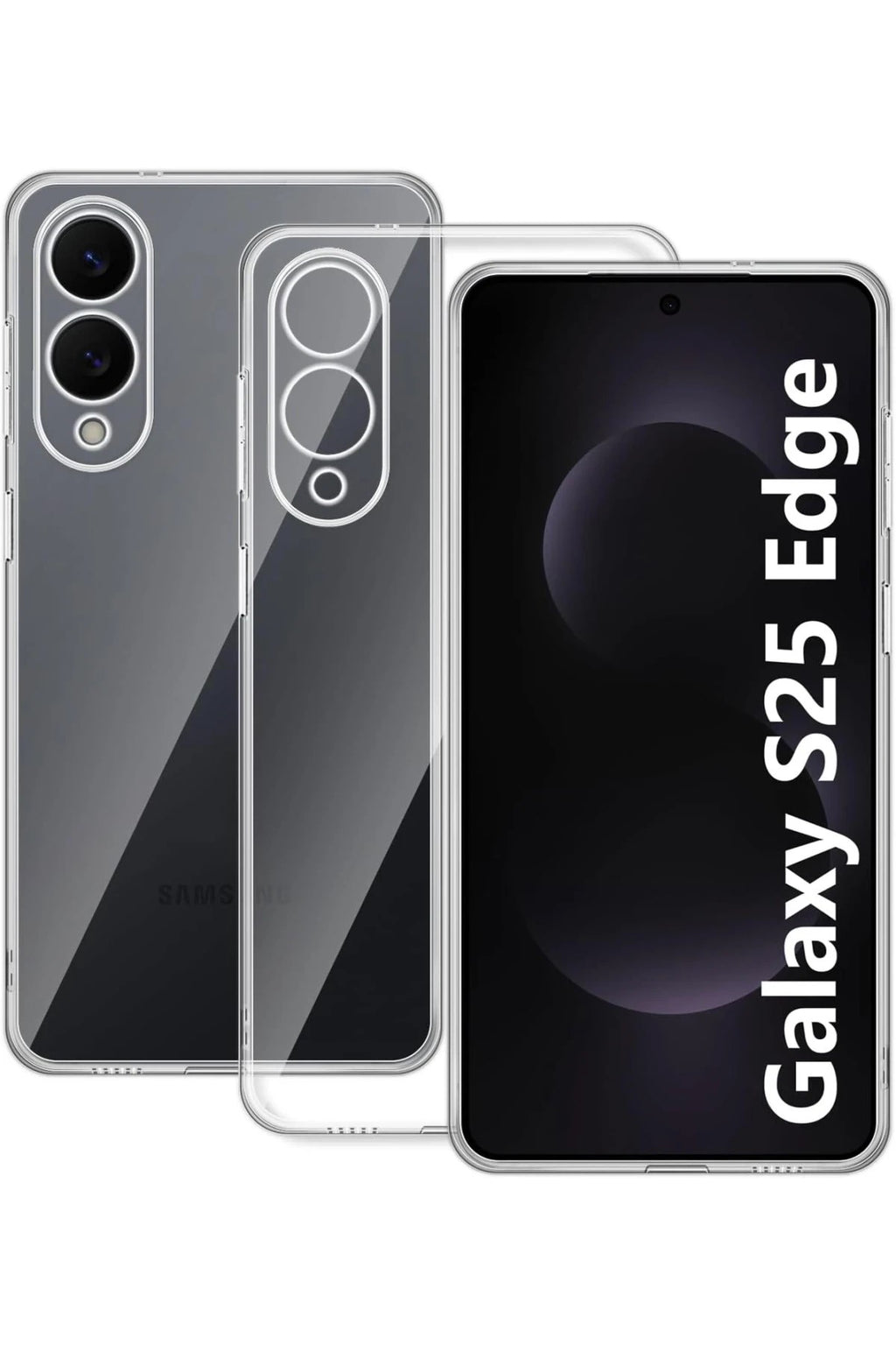 Mey İthalat® Samsung Galaxy S25 Edge Kılıf Lüx Şeffaf Silikon
