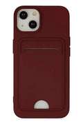 Mey İthalat® iPhone 14 Plus Kılıf Kelvin Kartvizitli Silikon - Bordo