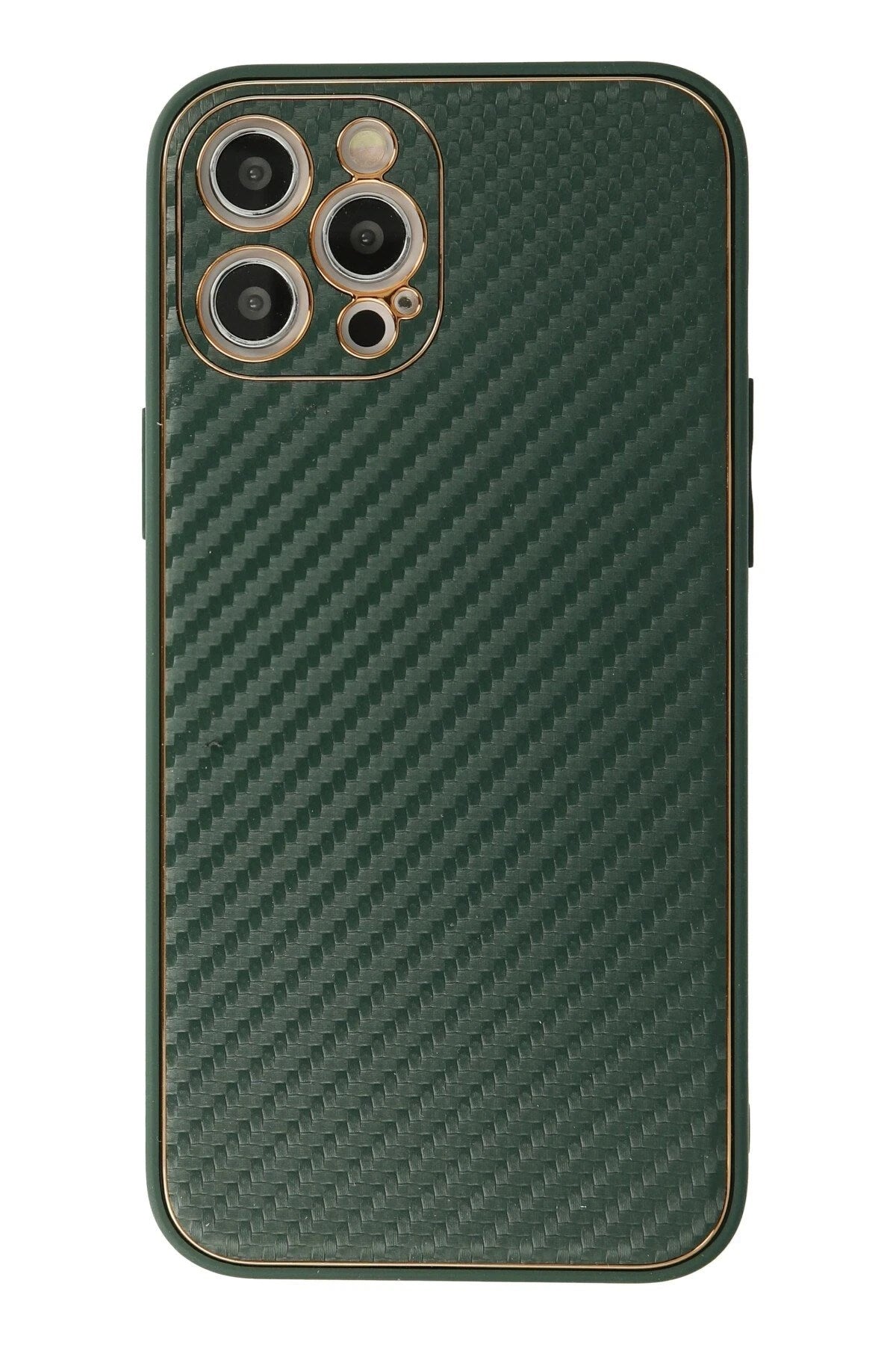 Mey İthalat® iPhone 12 Pro Max Kılıf Coco Karbon Silikon - Yeşil