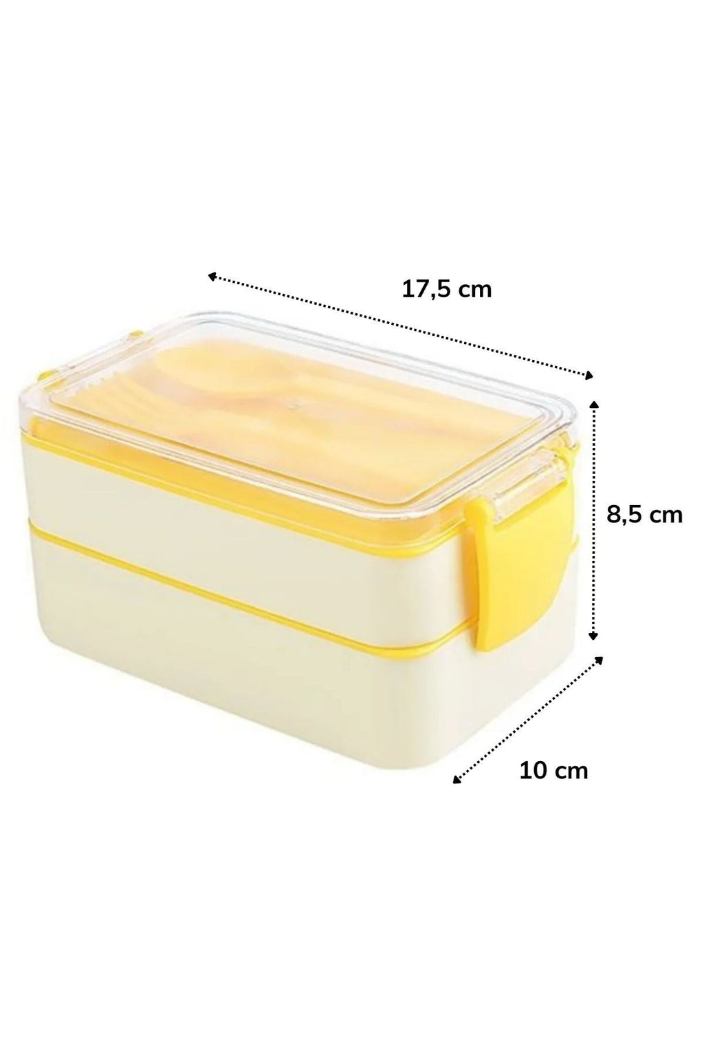 2 Bölmeli Çok Amaçlı 900 ml Kapasiteli Çatal Kaşıklı Dayanıklı Beslenme Kabı Yiyecek Kutusu