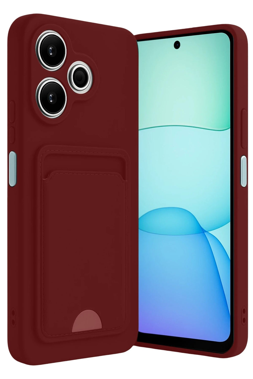 Mey İthalat® Redmi 13 4G Kılıf Kelvin Kartvizitli Silikon - Bordo