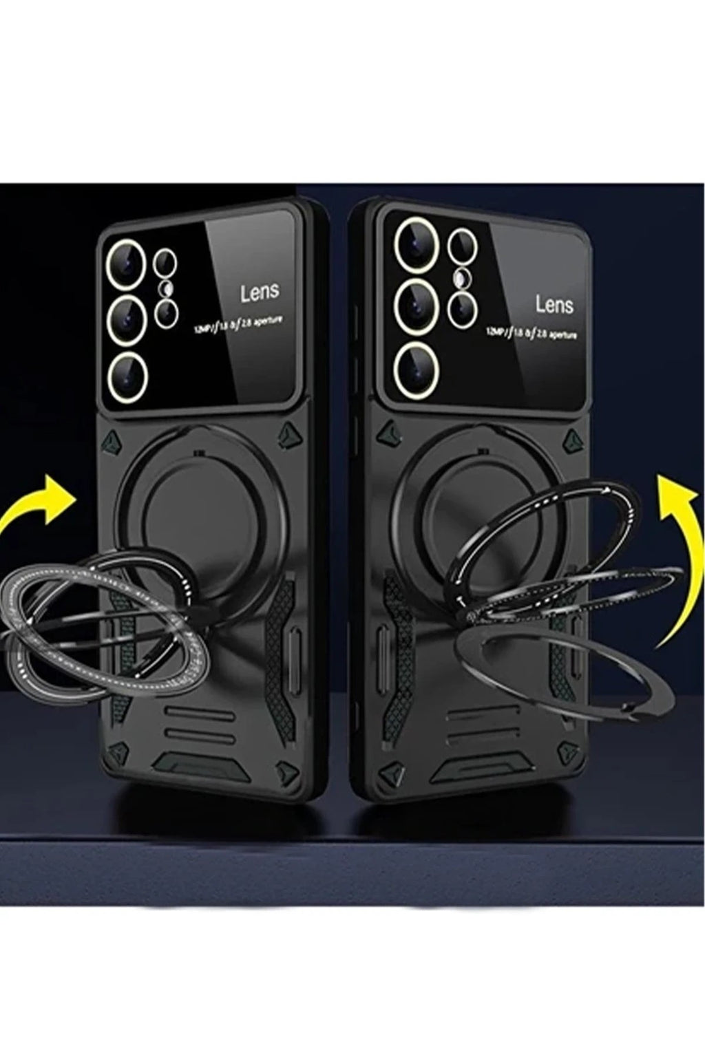 Mey İthalat® Samsung Galaxy S24 Ultra Kılıf Joy Lens Standlı Kapak - Kırmızı