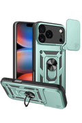 Mey İthalat® iPhone 17 Pro Pars Lens Yüzüklü Silikon - Yeşil