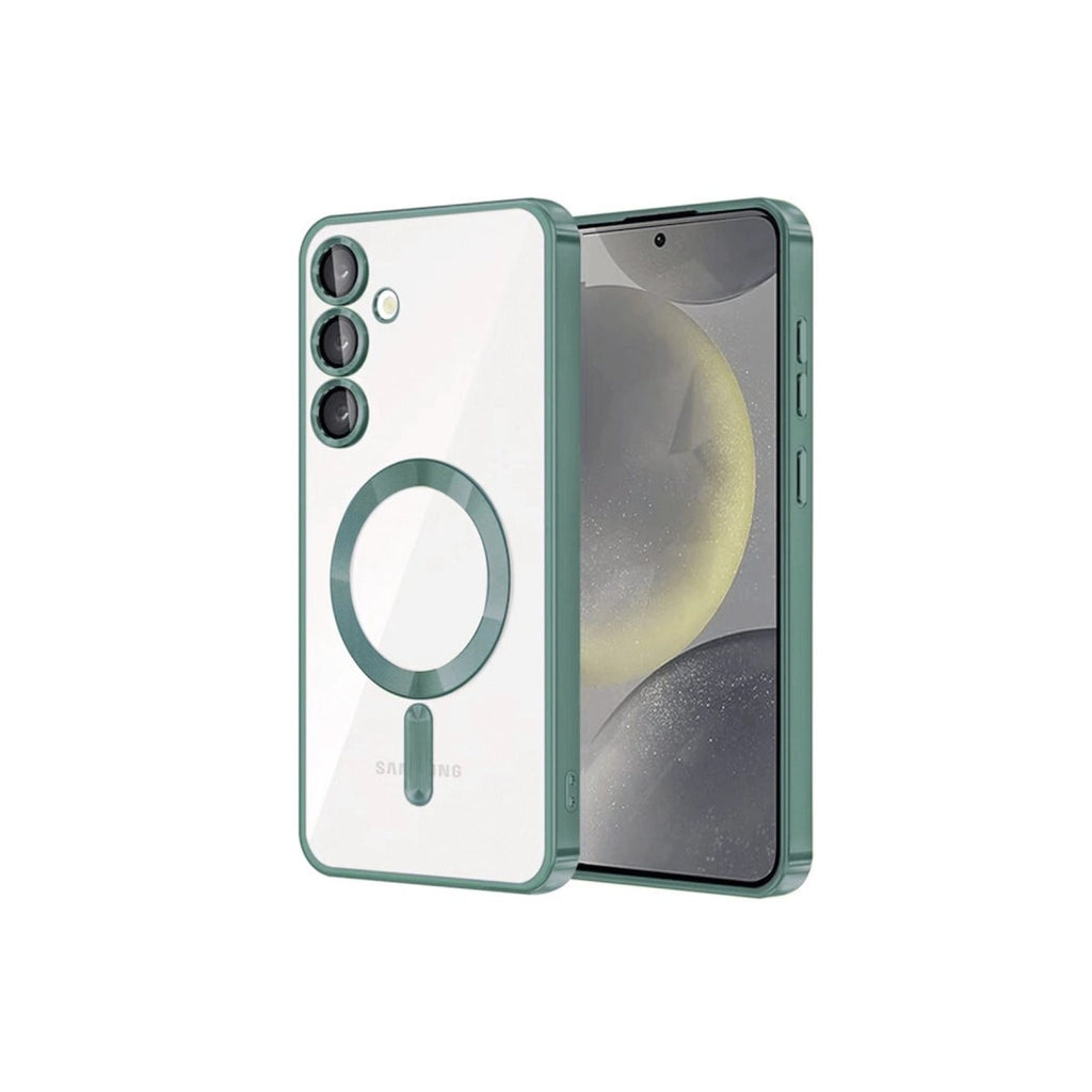 Mey İthalat® Samsung Galaxy S24 Kılıf Kross Magneticsafe Kapak - Koyu Yeşil