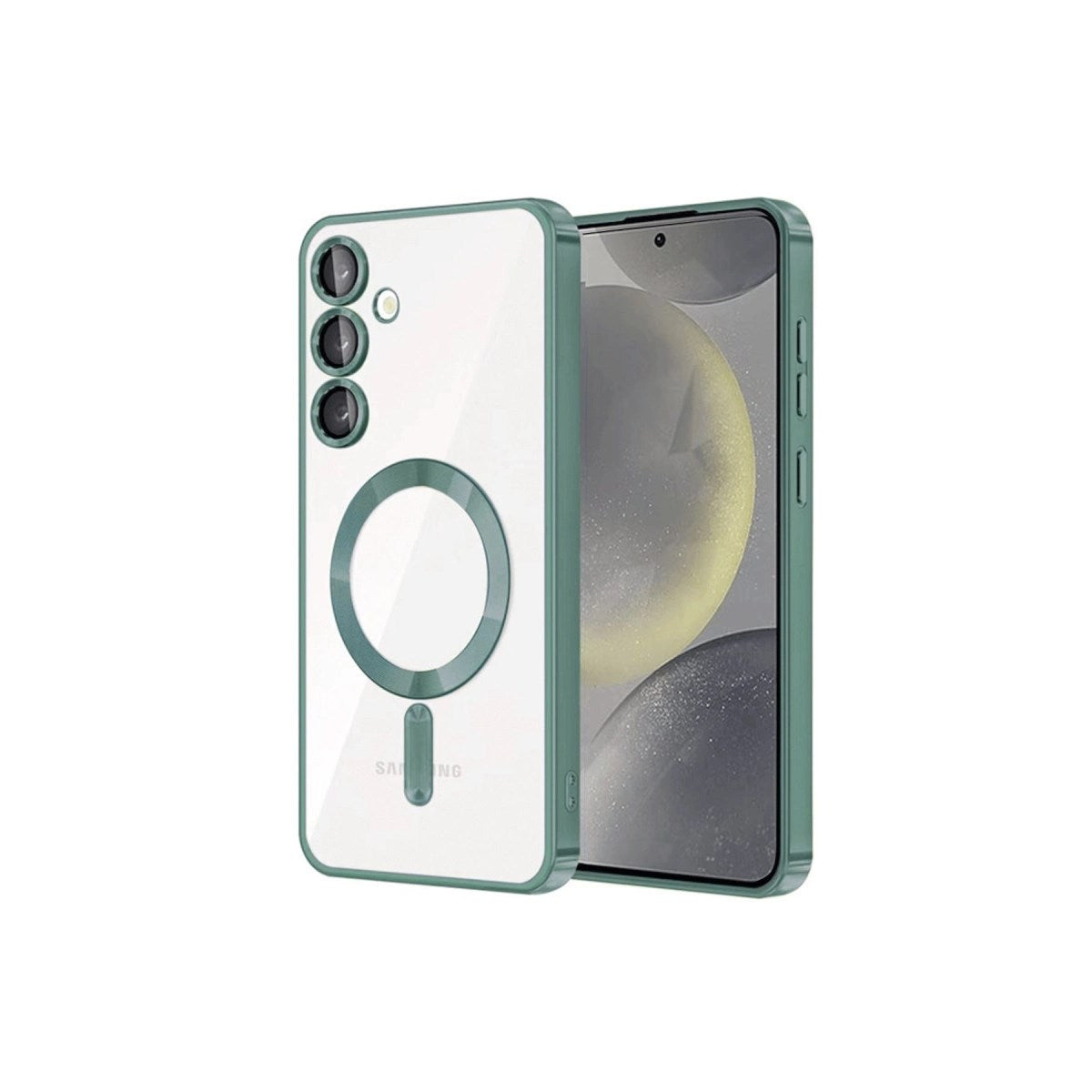Mey İthalat® Samsung Galaxy S24 Kılıf Kross Magneticsafe Kapak - Koyu Yeşil