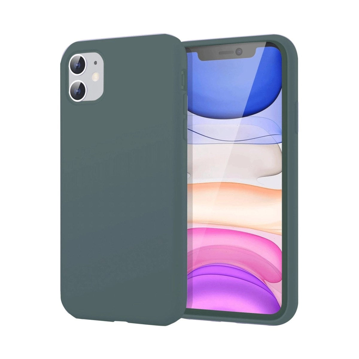 Mey İthalat® iPhone 11 Kılıf First Silikon - Koyu Yeşil