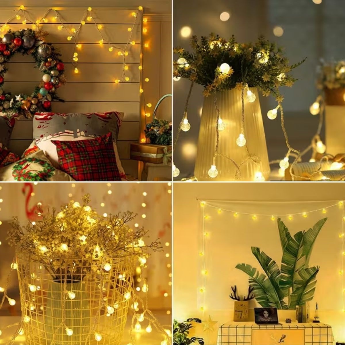 Mini Boncuk Detaylı 3.5 Metre USB LED Işık – 20 LED’li Dekoratif Ortam Aydınlatması