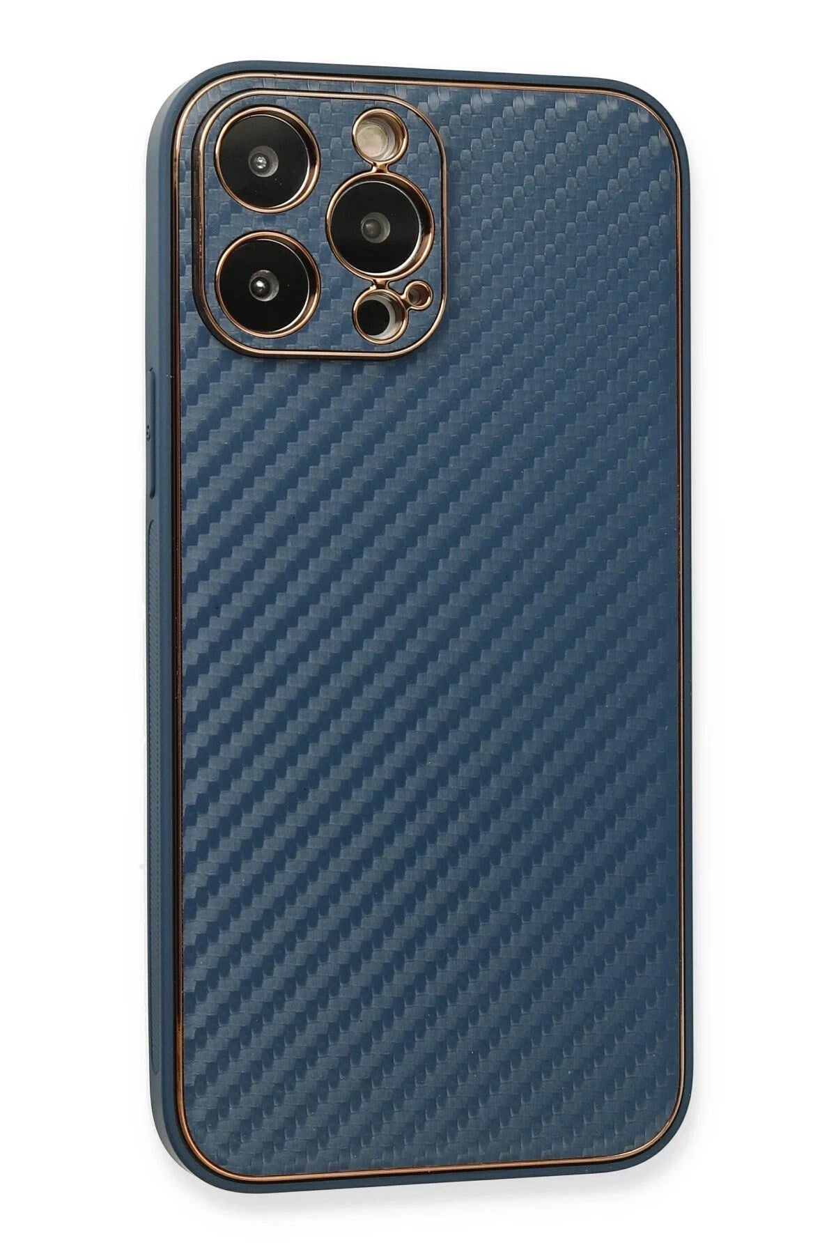 Mey İthalat® iPhone 13 Pro Max Kılıf Coco Karbon Silikon - Mavi