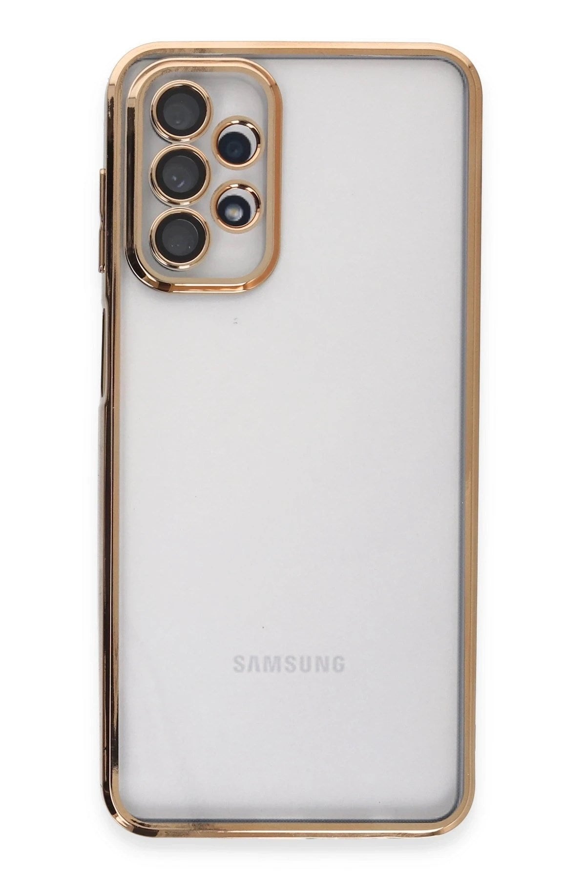 Mey İthalat® Samsung Galaxy A23 4G Kılıf Lensli Silikon - Gold