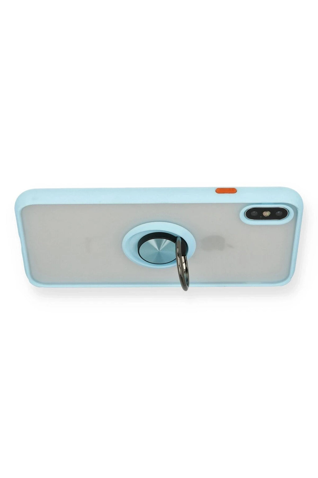 Mey İthalat® iPhone X Kılıf Montreal Yüzüklü Silikon Kapak - Buz Mavi
