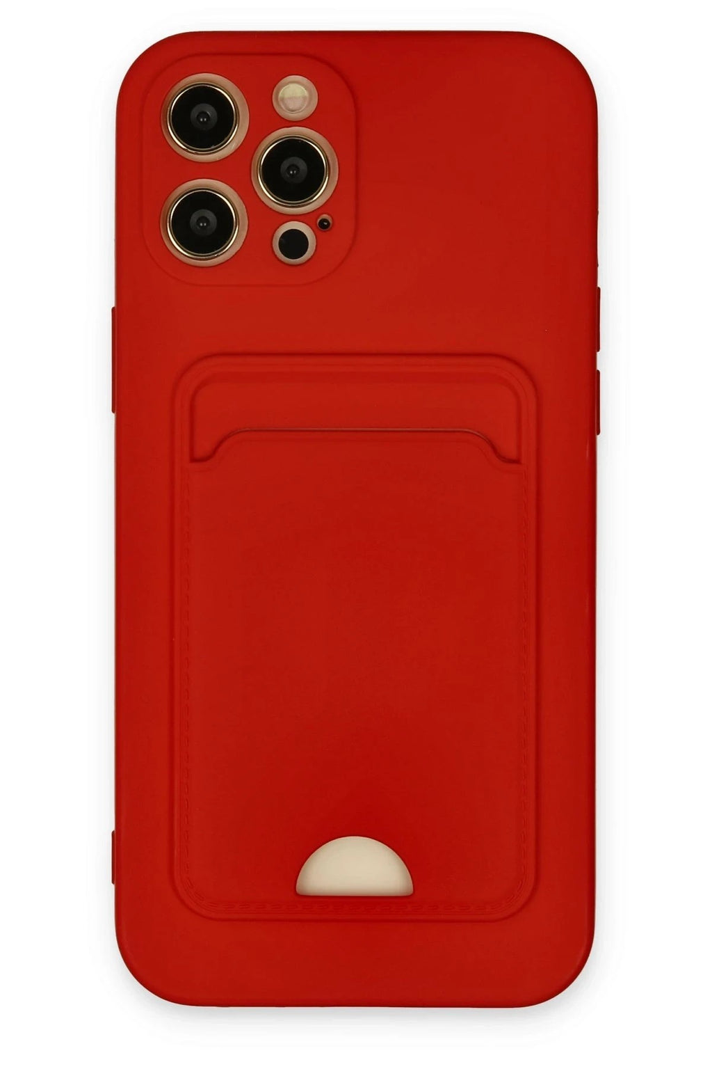 Mey İthalat® iPhone 12 Pro Max Kılıf Kelvin Kartvizitli Silikon - Kırmızı
