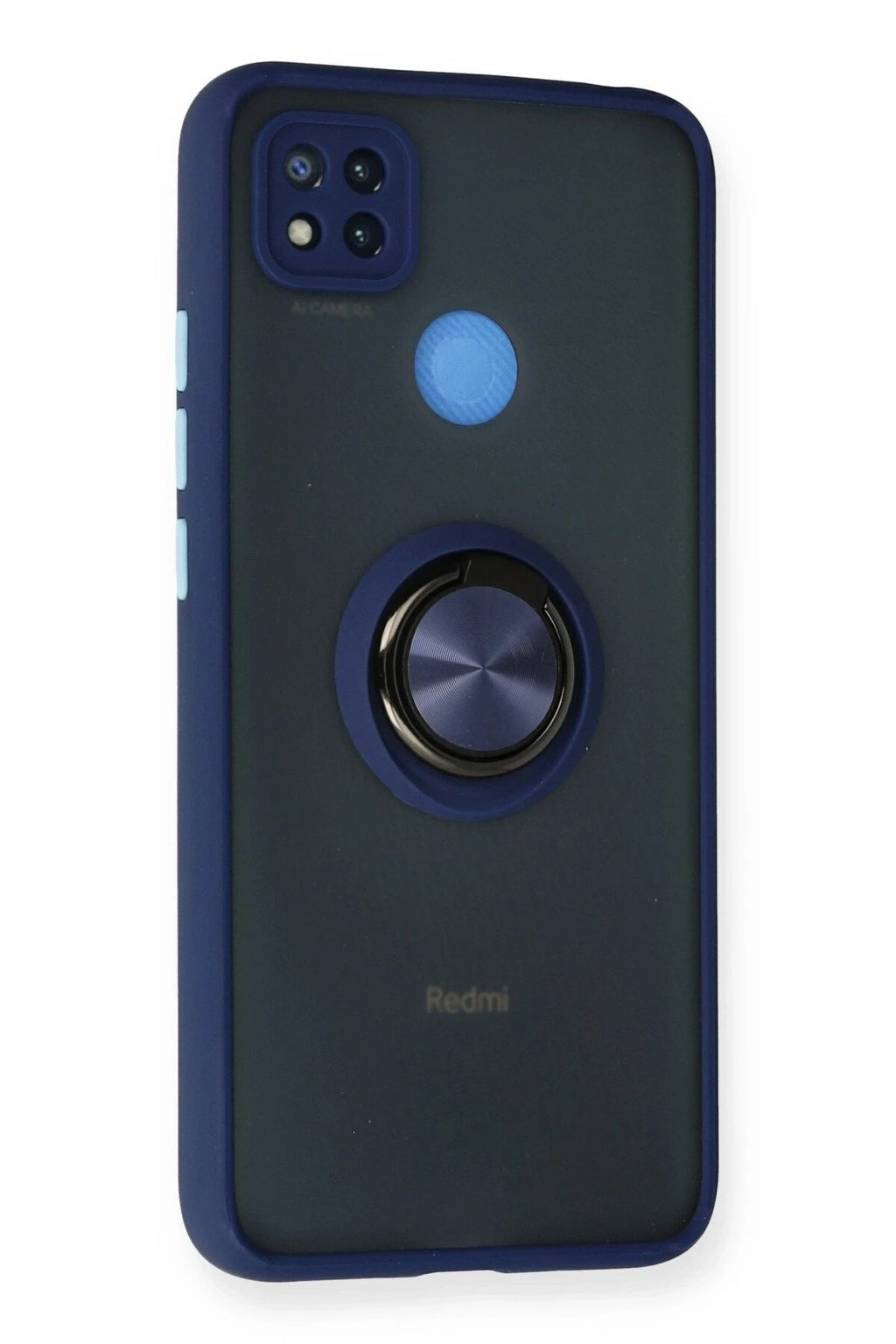 Mey İthalat® Redmi 9C Kılıf Montreal Yüzüklü Silikon Kapak - Lacivert