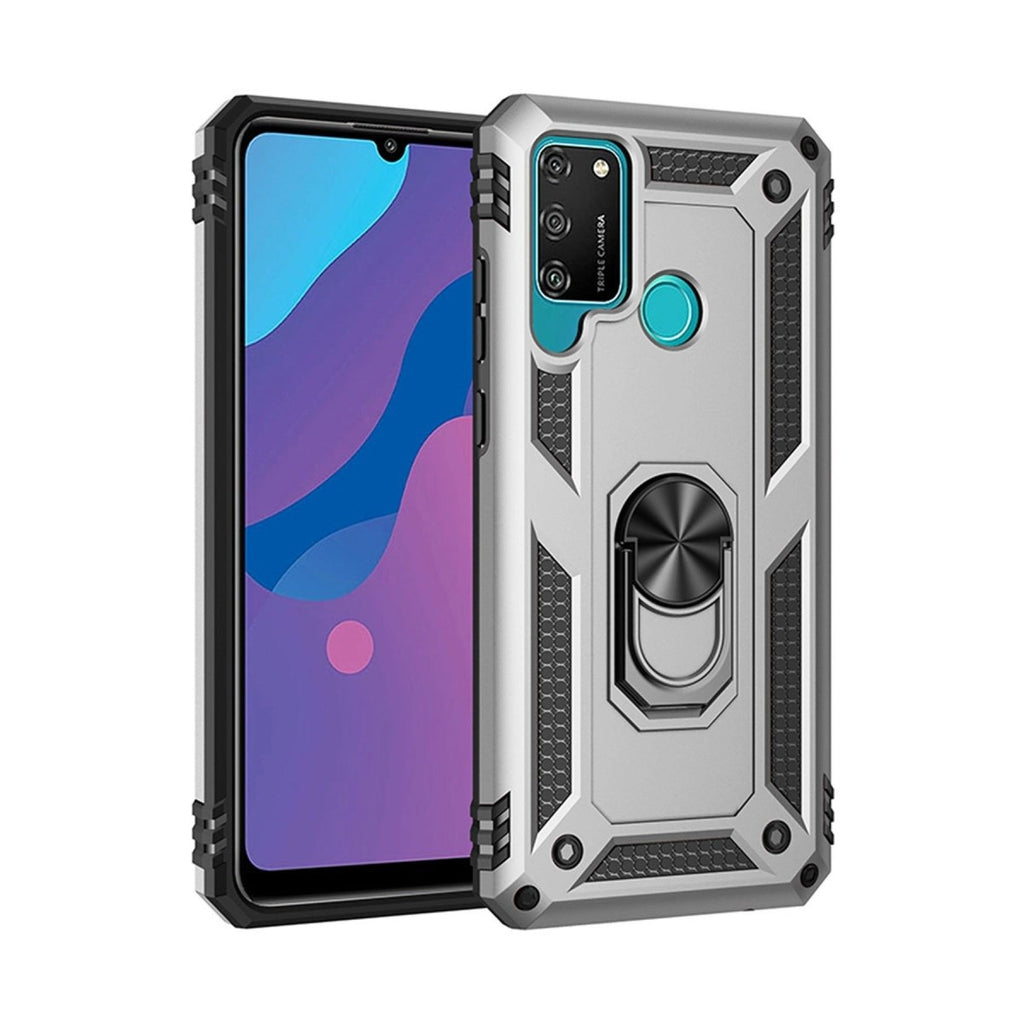 Mey İthalat® Huawei Y6P Kılıf Sofya Yüzüklü Silikon Kapak - Gümüş