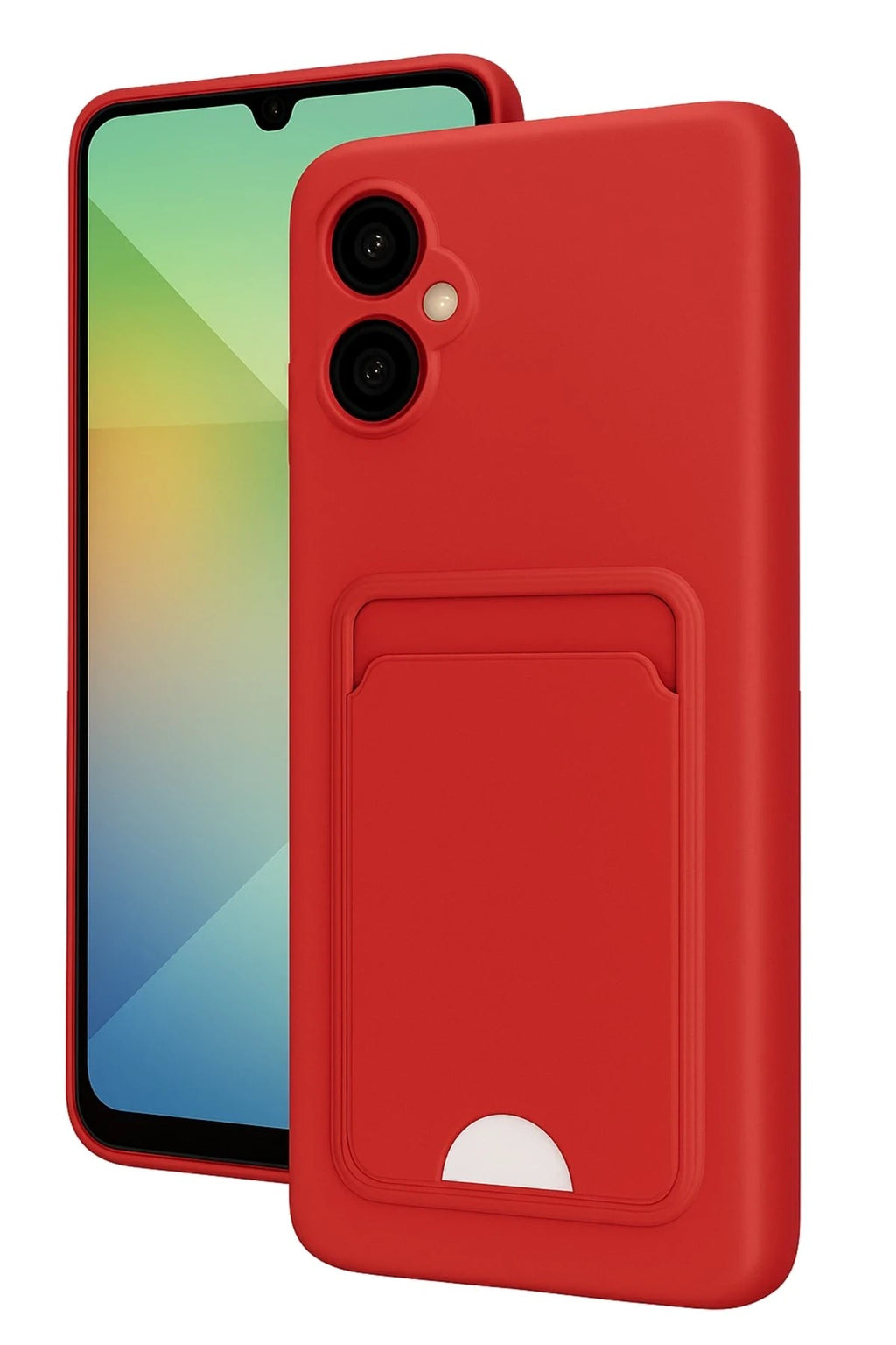 Mey İthalat® Samsung Galaxy A06 Kılıf Kelvin Kartvizitli Silikon - Kırmızı