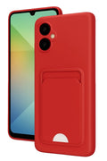 Mey İthalat® Samsung Galaxy A06 Kılıf Kelvin Kartvizitli Silikon - Kırmızı
