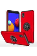 Mey İthalat® Samsung Galaxy A01 Core Kılıf Elit Yüzüklü Kapak - Kırmızı