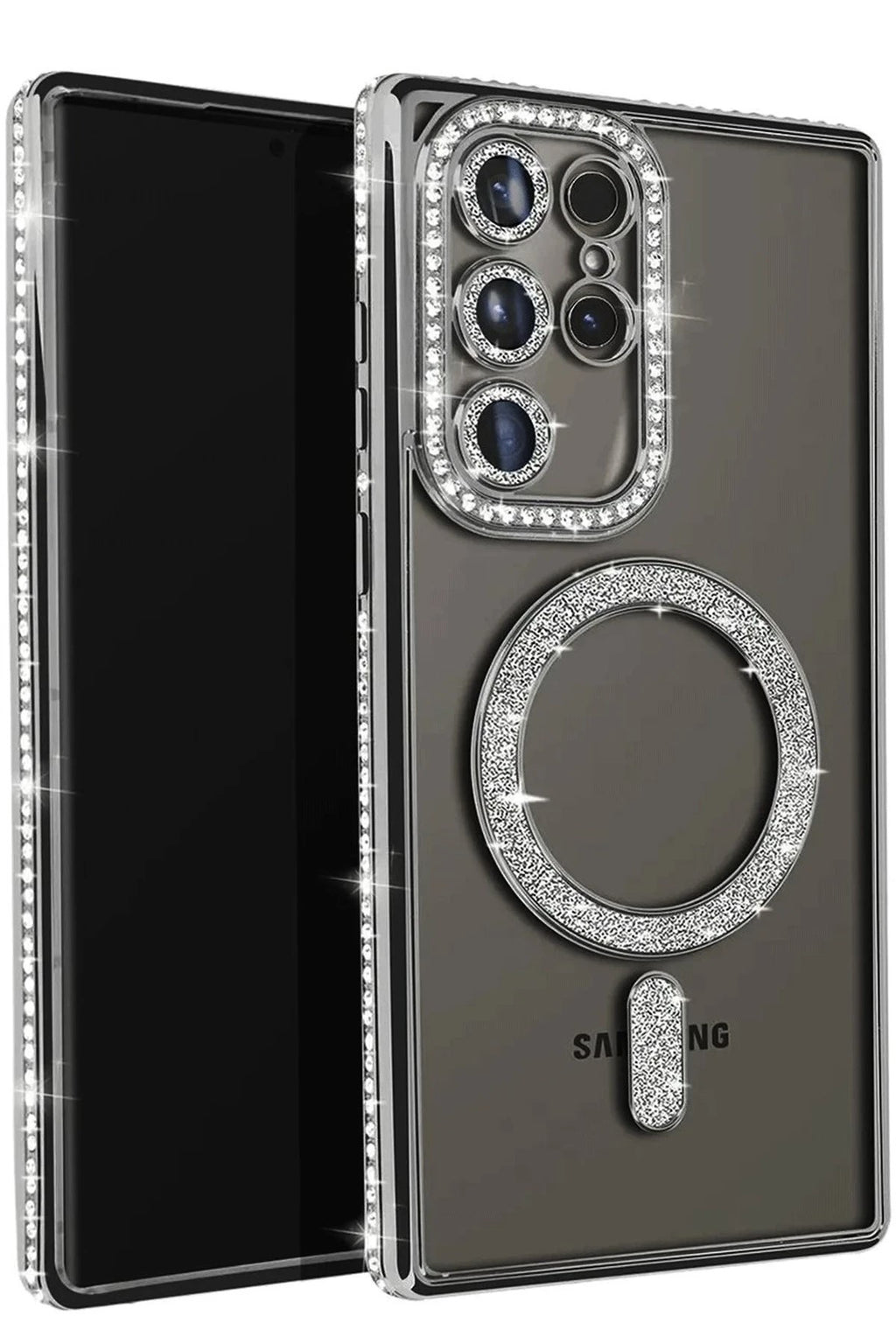 Mey İthalat® Samsung Galaxy S25 Ultra Kılıf Joke Simli Magneticsafe Kılıf - Siyah