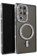 Mey İthalat® Samsung Galaxy S25 Ultra Kılıf Joke Simli Magneticsafe Kılıf - Siyah