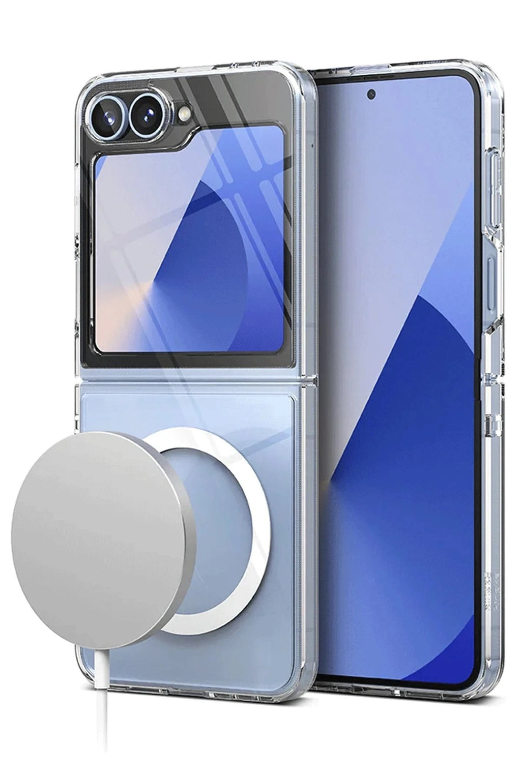 Mey İthalat® Samsung Galaxy Z Flip 6 Kılıf Magneticsafe Şeffaf Silikon - Şeffaf