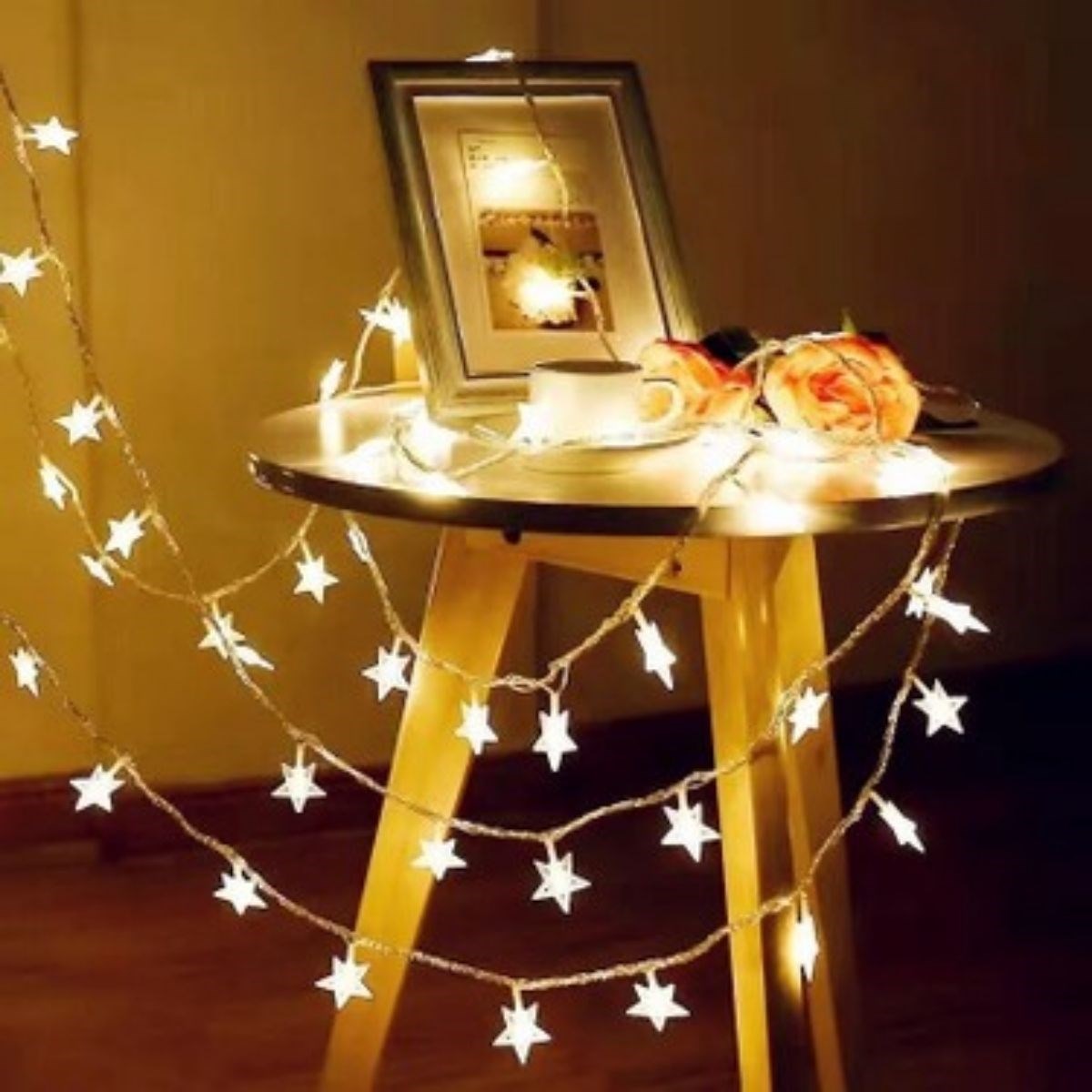 Yıldız Şekilli 3.5 Metre USB LED Işık – 20 Adet LED’li Dekoratif Ortam Aydınlatması