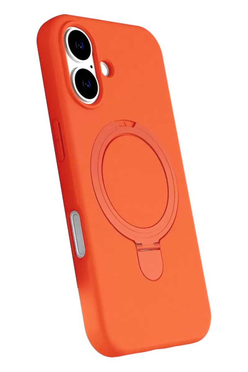 Mey İthalat® iPhone 16 Regal Magsafe Standlı Kapak - Turuncu