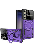 Mey İthalat® Samsung Galaxy S25 Ultra Kılıf Joy Lens Standlı Kapak - Mor