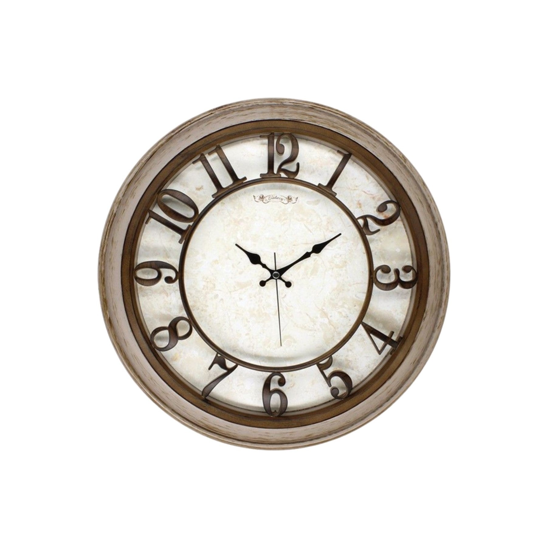 Vintage 45 Cm Eskitme Çerçeve Kabartma Duvar Saati
