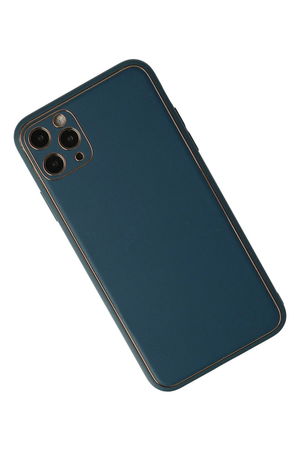 Mey İthalat® iPhone 11 Pro Max Kılıf Coco Deri Silikon Kapak - Mavi
